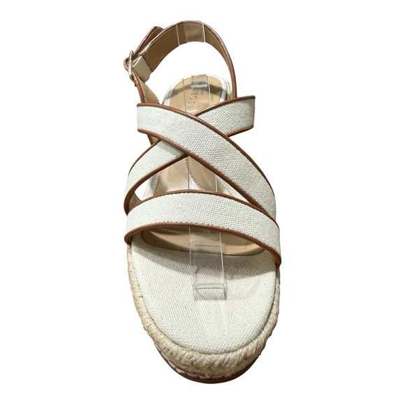 Talbots Chic Canvas Espadrille Platform Sandals Size 9M Neutral Strappy - Picture 8 of 13